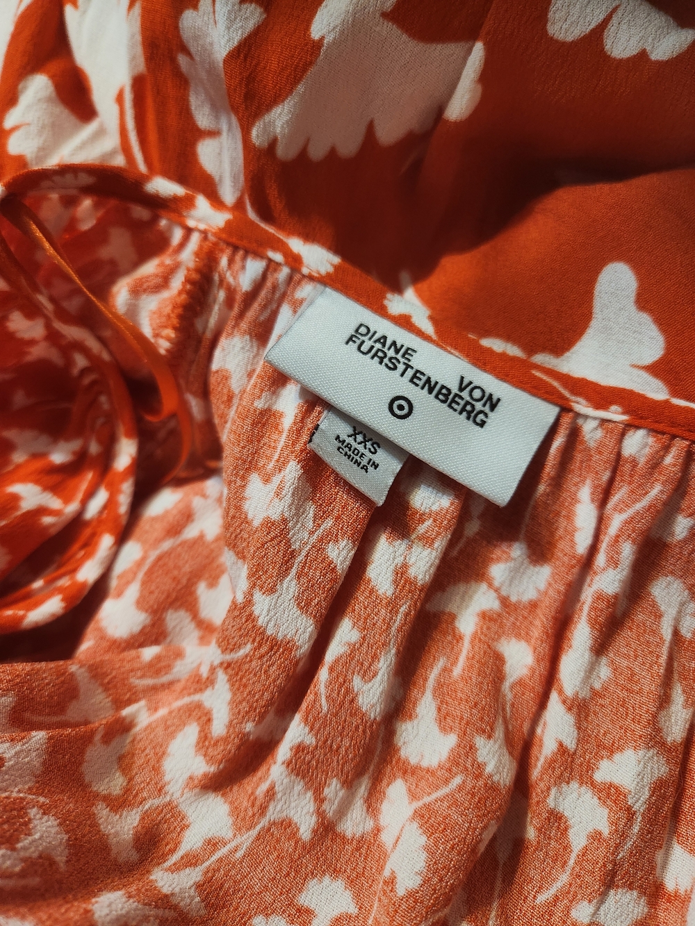 Diane Von Furstenberg Orange & White Floral Print Maxi Dress - Picture 10 of 13